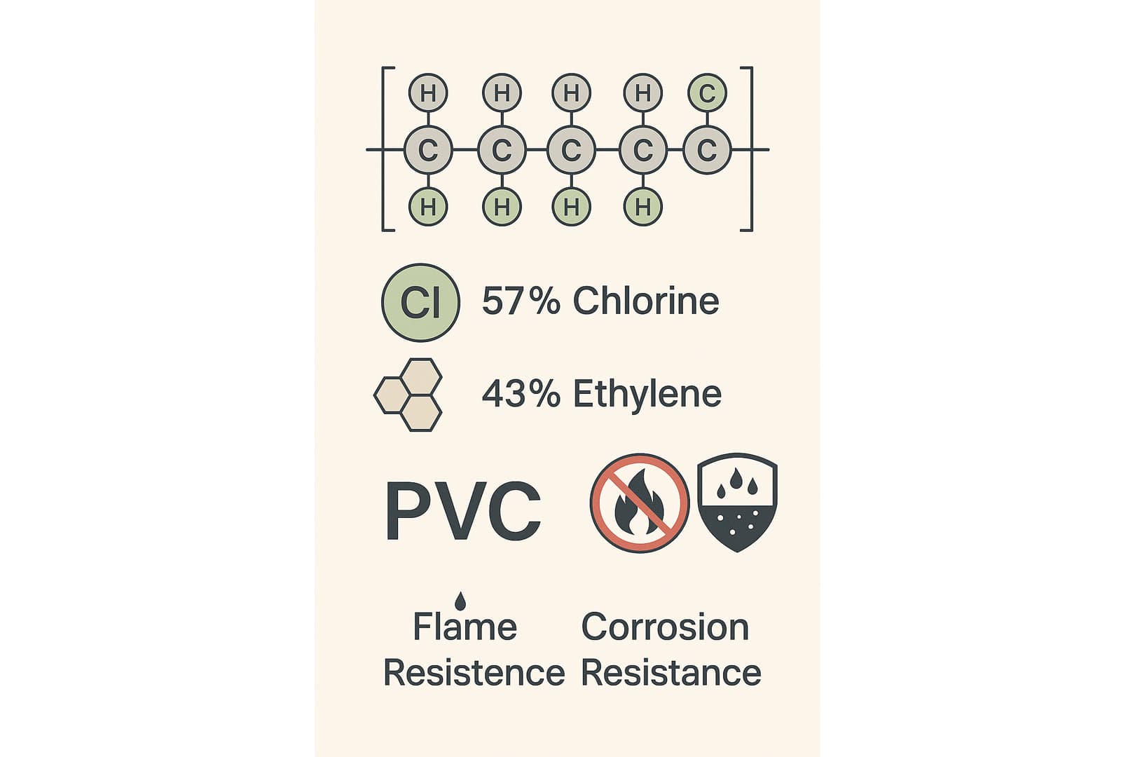 Ảnh: cấu tạo nhựa PVC gồm clo và ethylene